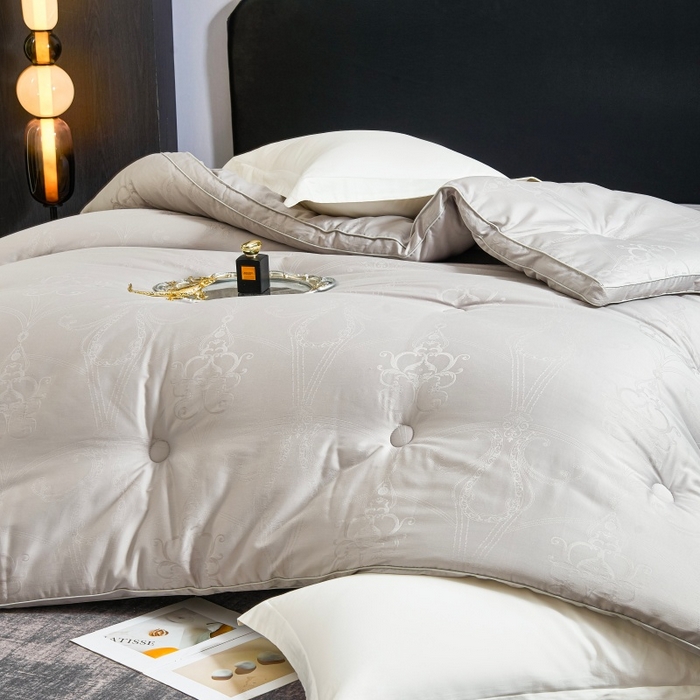 91家纺网 家纺一手货源 找家纺 壹张床 2026新款全棉40支欧式大提花立体大豆纤维被春秋被冬被学生被被子被芯 立体雅芙-灰