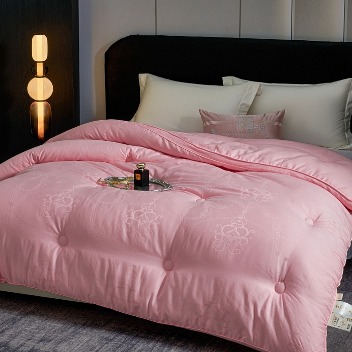 91家纺网 家纺一手货源 找家纺 壹张床 2026新款全棉40支欧式大提花立体大豆纤维被春秋被冬被学生被被子被芯 立体雅芙-玉