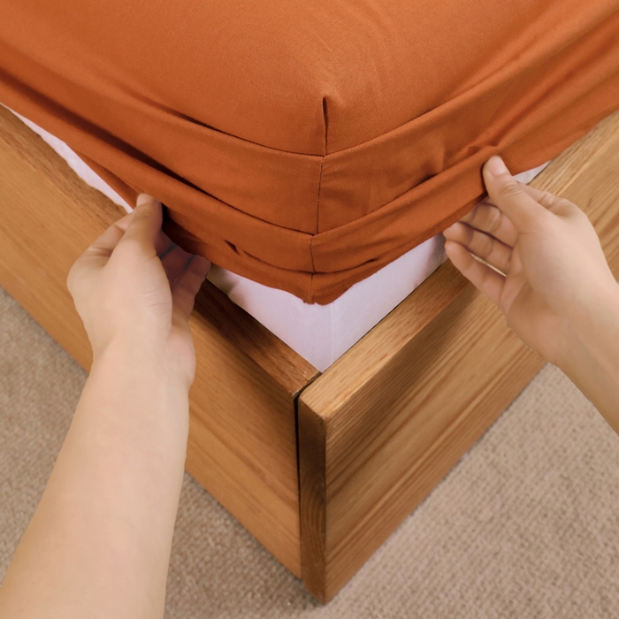 91家纺网 家纺一手货源 找家纺 春皖家纺 2026新款色织AB版水洗棉三件套四件套单品系列（单床笠-B版风格一） 素雅焦糖