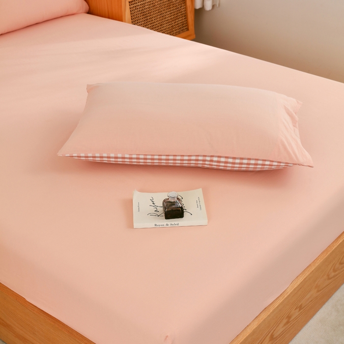 91家纺网 家纺一手货源 找家纺 春皖家纺 2026新款色织AB版水洗棉三件套四件套单品系列（单床笠-B版风格一） 素雅浅玉