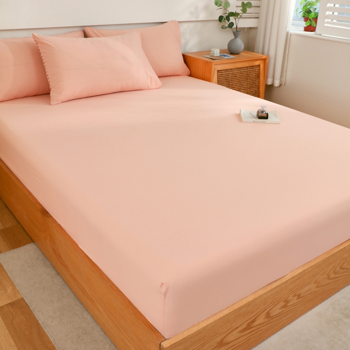 91家纺网 家纺一手货源 找家纺 春皖家纺 2026新款色织AB版水洗棉三件套四件套单品系列（单床笠-B版风格一） 素雅浅玉