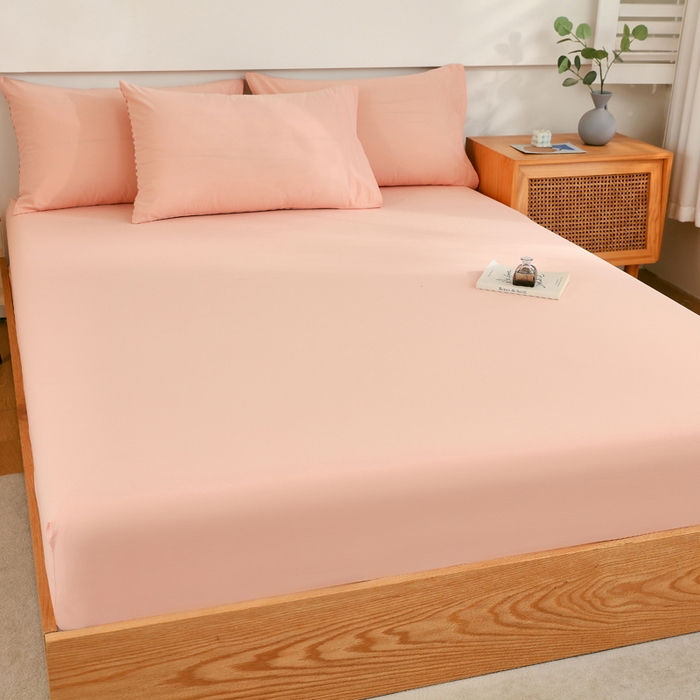 91家纺网 家纺一手货源 找家纺 春皖家纺 2026新款色织AB版水洗棉三件套四件套单品系列（单床笠-B版风格一） 素雅浅玉