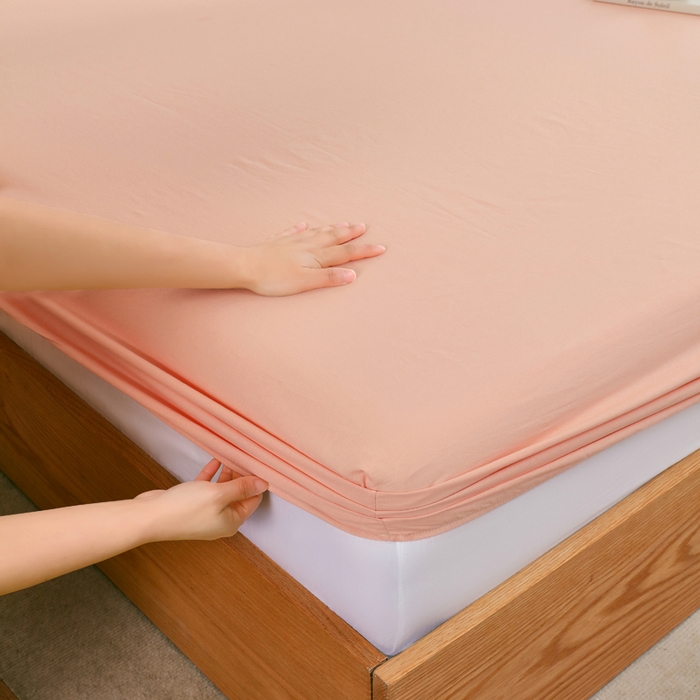 91家纺网 家纺一手货源 找家纺 春皖家纺 2026新款色织AB版水洗棉三件套四件套单品系列（单床笠-B版风格一） 素雅浅玉