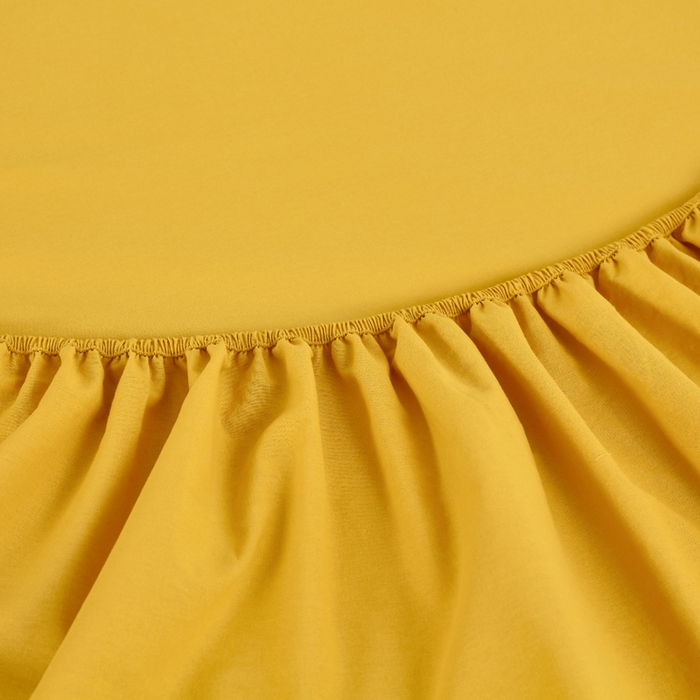 91家纺网 家纺一手货源 找家纺 春皖家纺 2026新款色织AB版水洗棉三件套四件套单品系列（单床笠-B版风格一） 素雅深黄