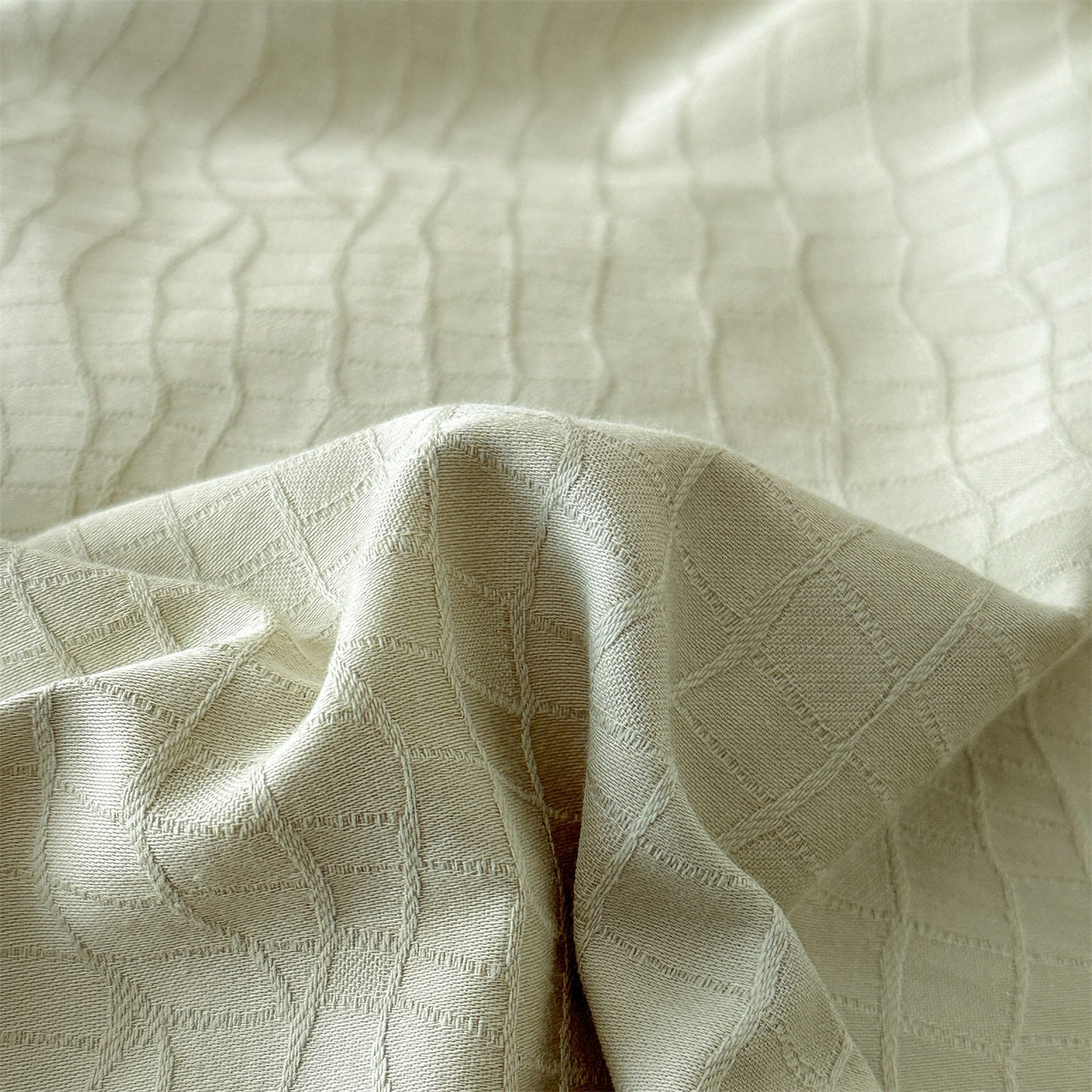 91家纺网 家纺一手货源 找家纺 恒爱家纺 2026春夏新款全棉纯棉提花四件套 鳄鱼纹-绿