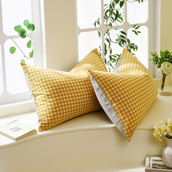 91家纺网 家纺一手货源 找家纺 （总）春皖家纺 2026新款色织AB版水洗棉三件套四件套单品系列（单枕套风格一）