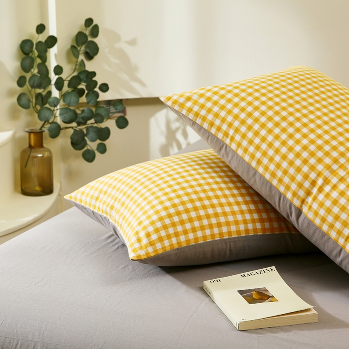 91家纺网 家纺一手货源 找家纺 （总）春皖家纺 2026新款色织AB版水洗棉三件套四件套单品系列（单枕套风格一）