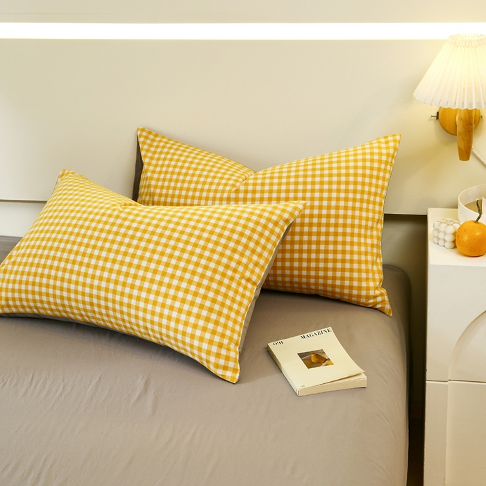 91家纺网 家纺一手货源 找家纺 （总）春皖家纺 2026新款色织AB版水洗棉三件套四件套单品系列（单枕套风格一）