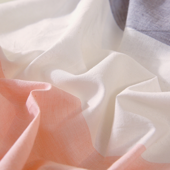 91家纺网 家纺一手货源 找家纺 春皖家纺 2026新款色织AB版水洗棉三件套四件套单品系列（单枕套风格一） 素雅-灰白条