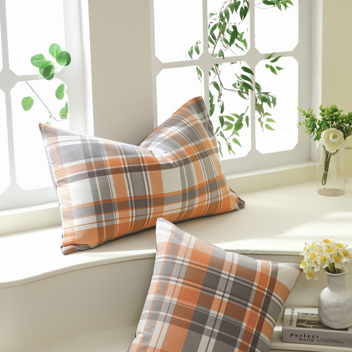 91家纺网 家纺一手货源 找家纺 春皖家纺 2026新款色织AB版水洗棉三件套四件套单品系列（单枕套风格一） 素雅-莱恩