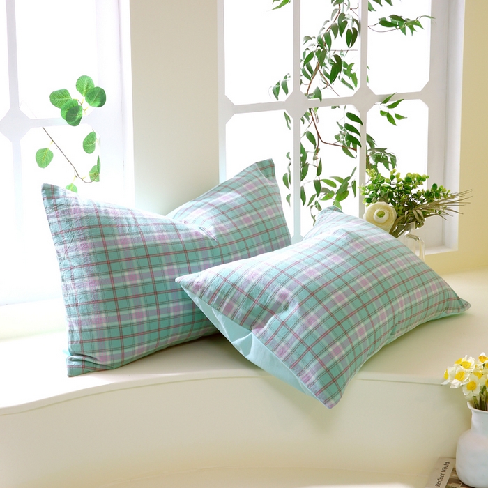 91家纺网 家纺一手货源 找家纺 春皖家纺 2026新款色织AB版水洗棉三件套四件套单品系列（单枕套风格一） 素雅-情调