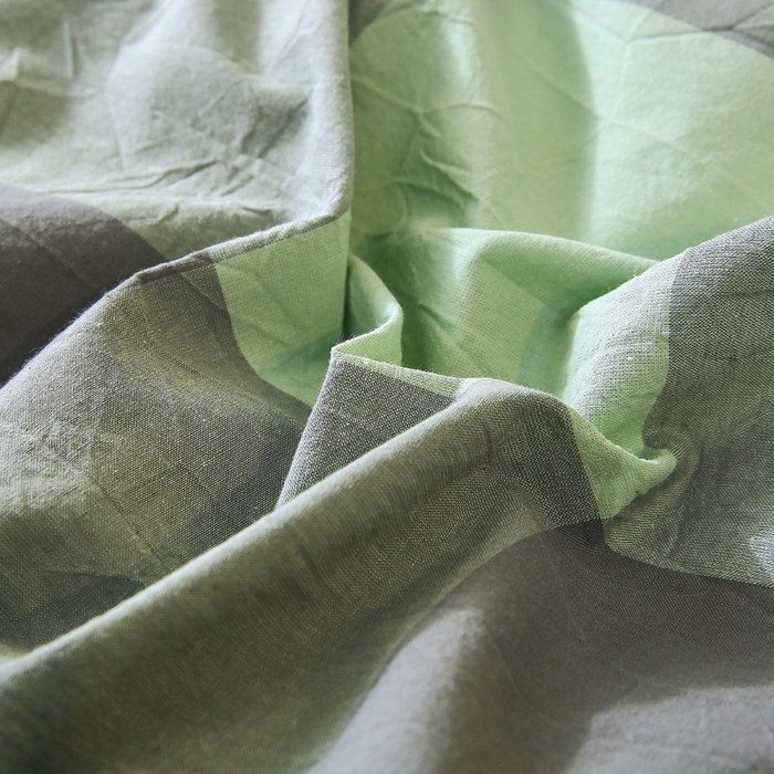 91家纺网 家纺一手货源 找家纺 春皖家纺 2026新款色织AB版水洗棉三件套四件套单品系列（单枕套风格一） 素雅-清格