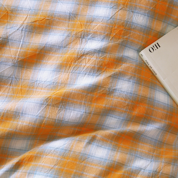 91家纺网 家纺一手货源 找家纺 春皖家纺 2026新款色织AB版水洗棉三件套四件套单品系列（单枕套风格一） 素雅-沐夏