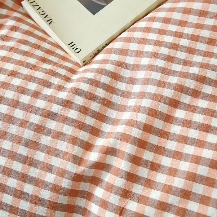 91家纺网 家纺一手货源 找家纺 春皖家纺 2026新款色织AB版水洗棉三件套四件套单品系列（单枕套风格一） 素雅-玉格