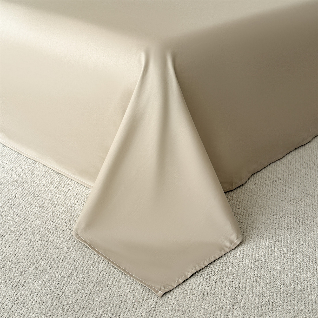 91家纺网 家纺一手货源 找家纺 恒爱家纺 2026春夏新款全棉纯棉提花四件套 向阳花开-卡其