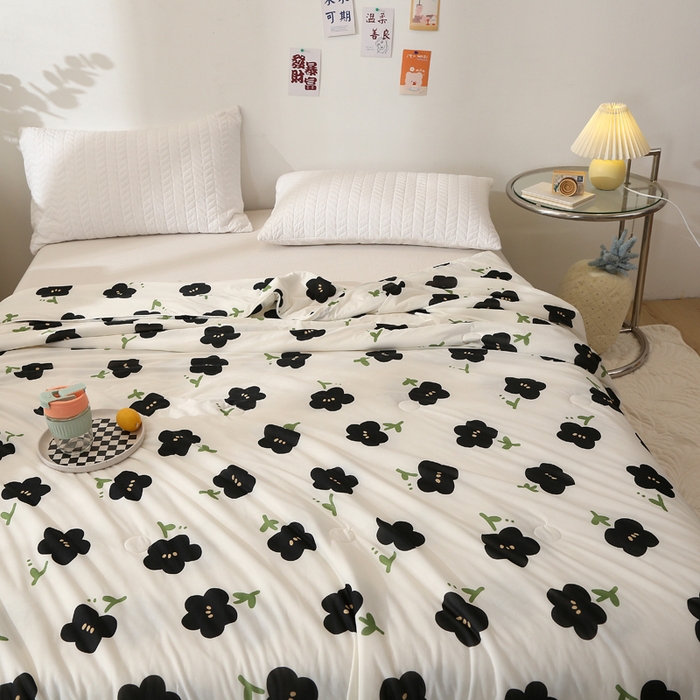 91家纺网 家纺一手货源 找家纺 （总）薇玛仕 2026爆款新款印花凉感丝夏凉被空调被带氨自带凉感夏被