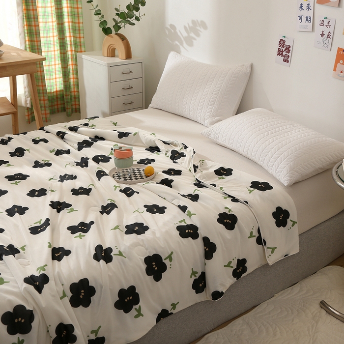 91家纺网 家纺一手货源 找家纺 （总）薇玛仕 2026爆款新款印花凉感丝夏凉被空调被带氨自带凉感夏被