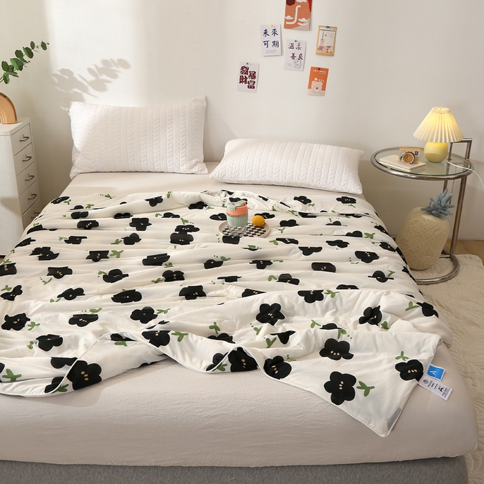 91家纺网 家纺一手货源 找家纺 （总）薇玛仕 2026爆款新款印花凉感丝夏凉被空调被带氨自带凉感夏被