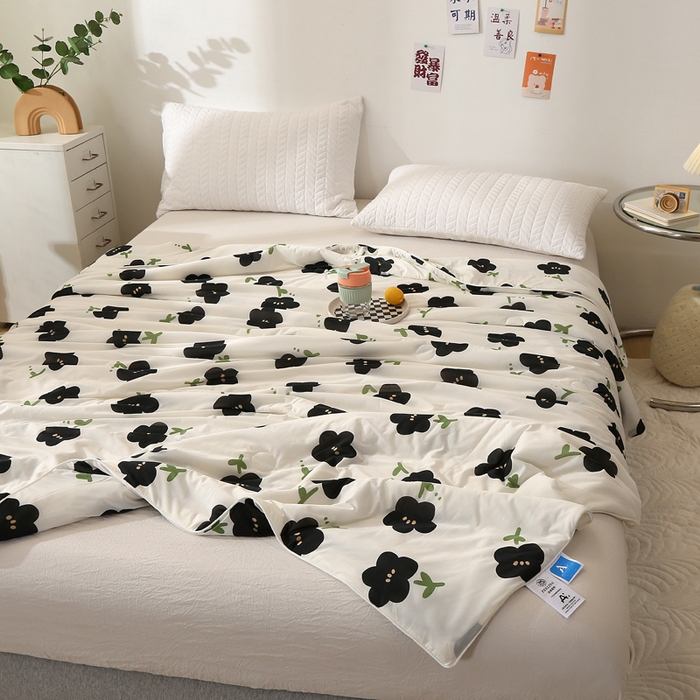 91家纺网 家纺一手货源 找家纺 薇玛仕 2026爆款新款印花凉感丝夏凉被空调被带氨自带凉感夏被 萌芽