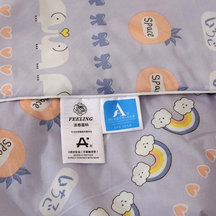 91家纺网 家纺一手货源 找家纺 薇玛仕 2026爆款新款印花凉感丝夏凉被空调被带氨自带凉感夏被 彩虹象-紫