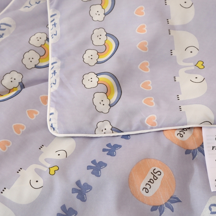 91家纺网 家纺一手货源 找家纺 薇玛仕 2026爆款新款印花凉感丝夏凉被空调被带氨自带凉感夏被 彩虹象-紫