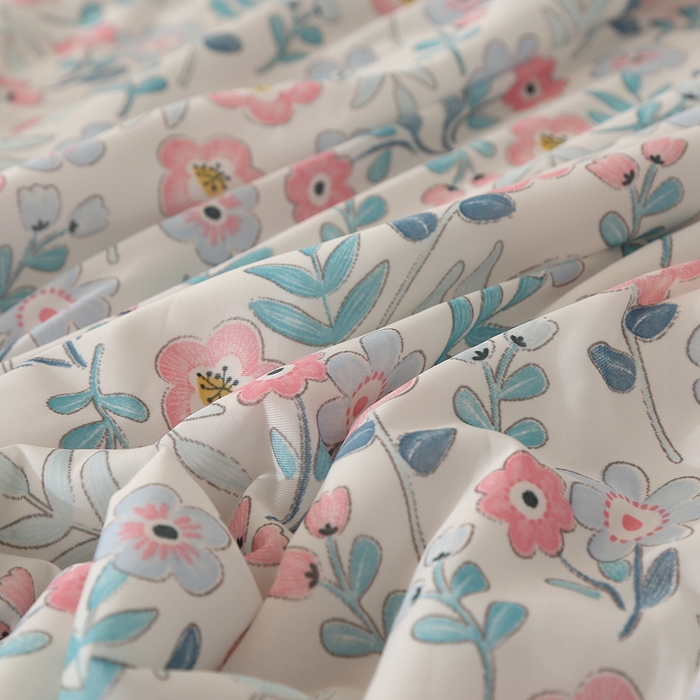 91家纺网 家纺一手货源 找家纺 薇玛仕 2026爆款新款印花凉感丝夏凉被空调被带氨自带凉感夏被 花海-蓝