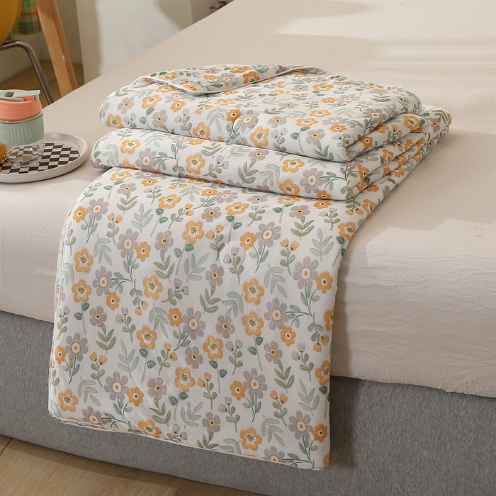 薇玛仕 2026爆款新款印花凉感丝夏凉被空调被带氨自带凉感夏被 花海-绿