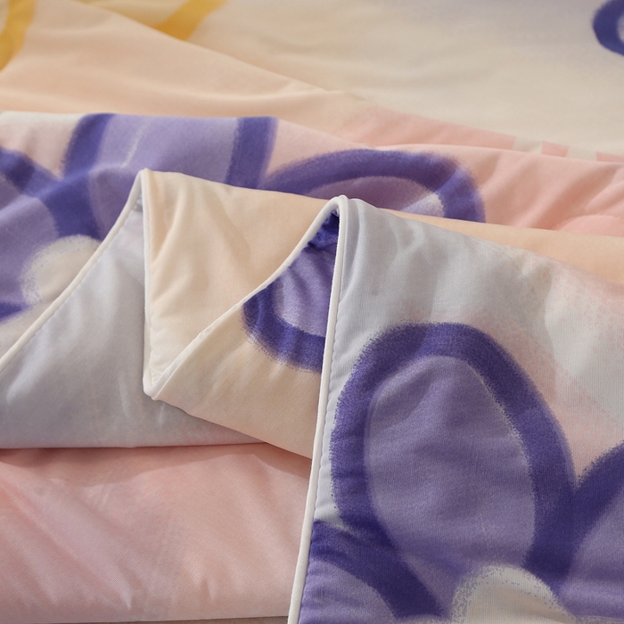 91家纺网 家纺一手货源 找家纺 薇玛仕 2026爆款新款印花凉感丝夏凉被空调被带氨自带凉感夏被 花颜