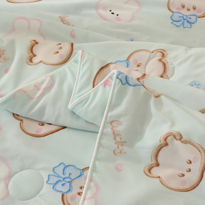 91家纺网 家纺一手货源 找家纺 薇玛仕 2026爆款新款印花凉感丝夏凉被空调被带氨自带凉感夏被 兔兔熊