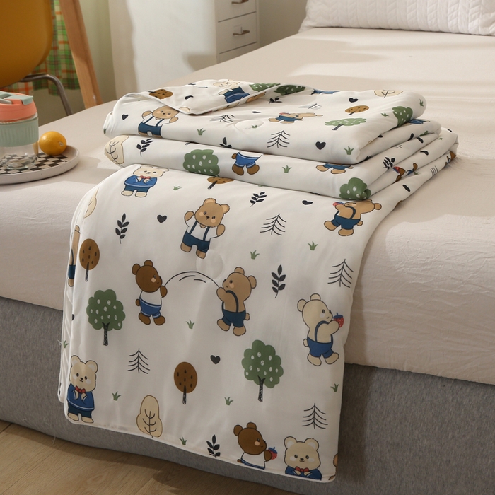 薇玛仕 2026爆款新款印花凉感丝夏凉被空调被带氨自带凉感夏被 小熊乐园