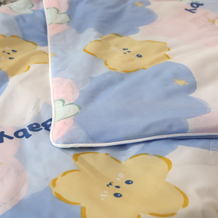 91家纺网 家纺一手货源 找家纺 薇玛仕 2026爆款新款印花凉感丝夏凉被空调被带氨自带凉感夏被 星语心愿-蓝