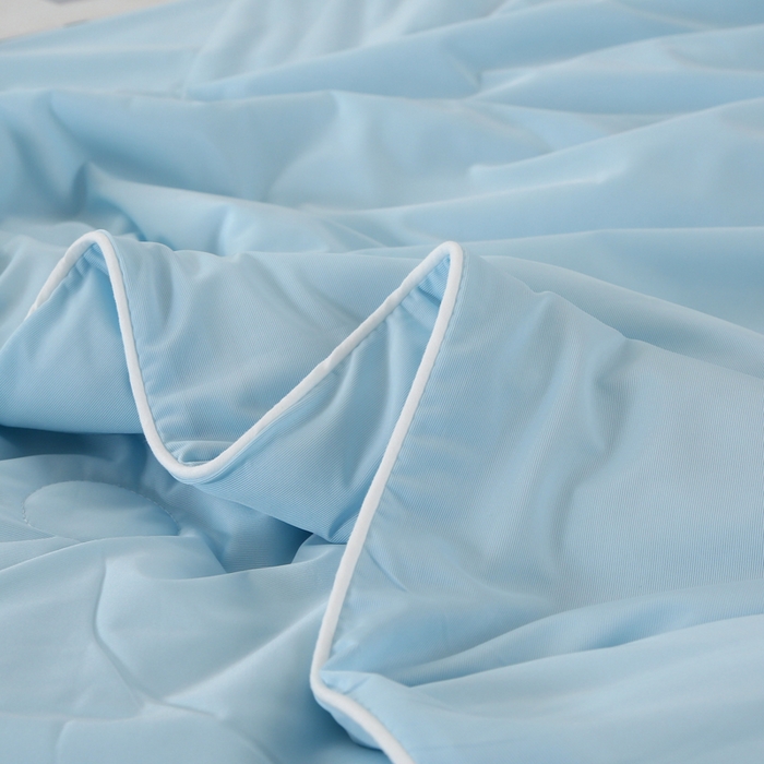 91家纺网 家纺一手货源 找家纺 薇玛仕 2026新款锦氨冰淇淋凉感丝夏凉被乳胶床单夏被四件套 冰爽蓝