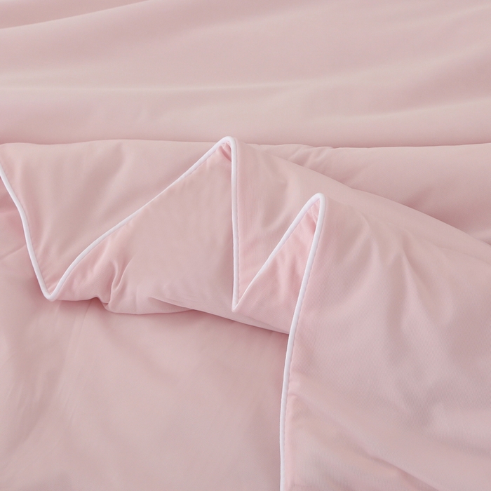 91家纺网 家纺一手货源 找家纺 薇玛仕 2026新款锦氨冰淇淋凉感丝夏凉被乳胶床单夏被四件套 草莓粉