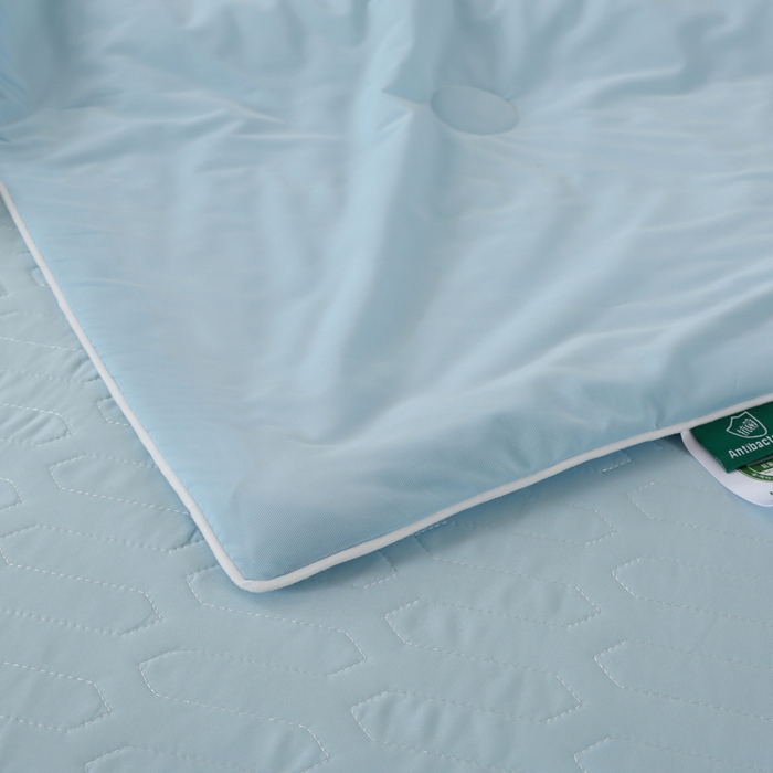 91家纺网 家纺一手货源 找家纺 薇玛仕 2026新款锦氨冰淇淋凉感丝夏凉被乳胶床单夏被四件套 冰爽蓝