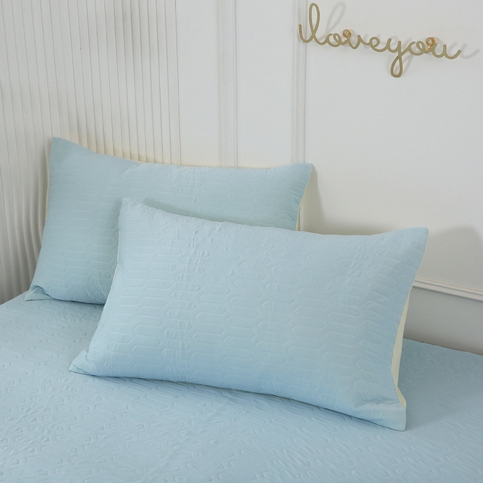 91家纺网 家纺一手货源 找家纺 薇玛仕 2026新款锦氨冰淇淋凉感丝夏凉被乳胶床单夏被四件套 冰爽蓝