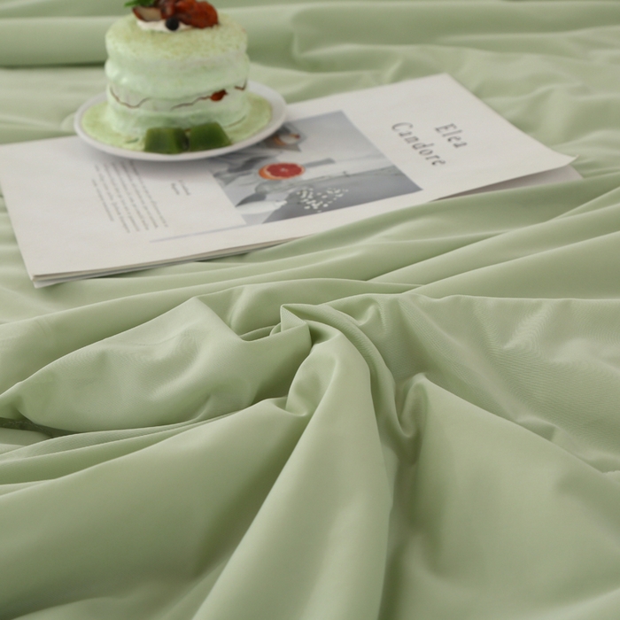 91家纺网 家纺一手货源 找家纺 薇玛仕 2026新款锦氨冰淇淋凉感丝夏凉被乳胶床单夏被四件套 抹茶绿