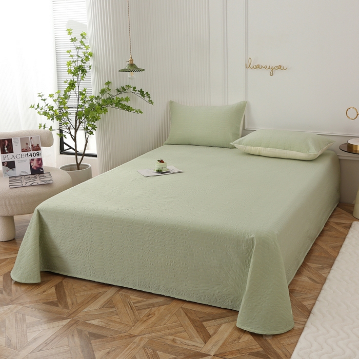 91家纺网 家纺一手货源 找家纺 薇玛仕 2026新款锦氨冰淇淋凉感丝夏凉被乳胶床单夏被四件套 抹茶绿