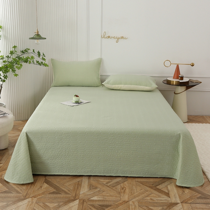 91家纺网 家纺一手货源 找家纺 薇玛仕 2026新款锦氨冰淇淋凉感丝夏凉被乳胶床单夏被四件套 抹茶绿