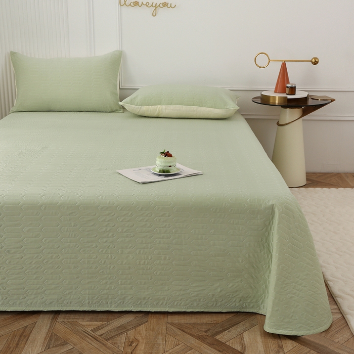 91家纺网 家纺一手货源 找家纺 薇玛仕 2026新款锦氨冰淇淋凉感丝夏凉被乳胶床单夏被四件套 抹茶绿