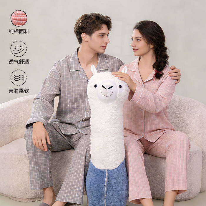 91家纺网 家纺一手货源 找家纺 （总）洛兰沙家居馆 新品纯棉睡衣女 水洗棉纯棉长袖春秋夏薄款长袖男情侣格子家居服