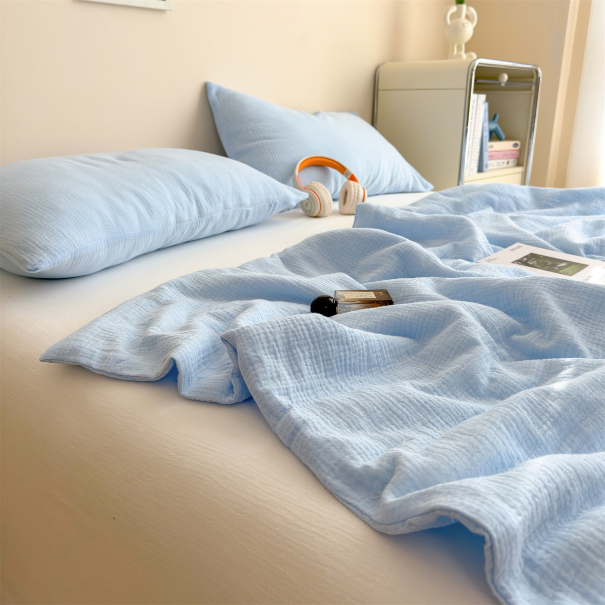 91家纺网 家纺一手货源 找家纺 （总）布凡家居 2026新款A类母婴级全棉皱皱纱大豆夏被夏凉被空调被