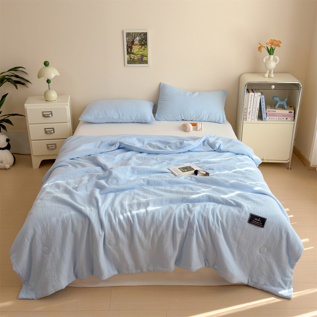 91家纺网 家纺一手货源 找家纺 （总）布凡家居 2026新款A类母婴级全棉皱皱纱大豆夏被夏凉被空调被