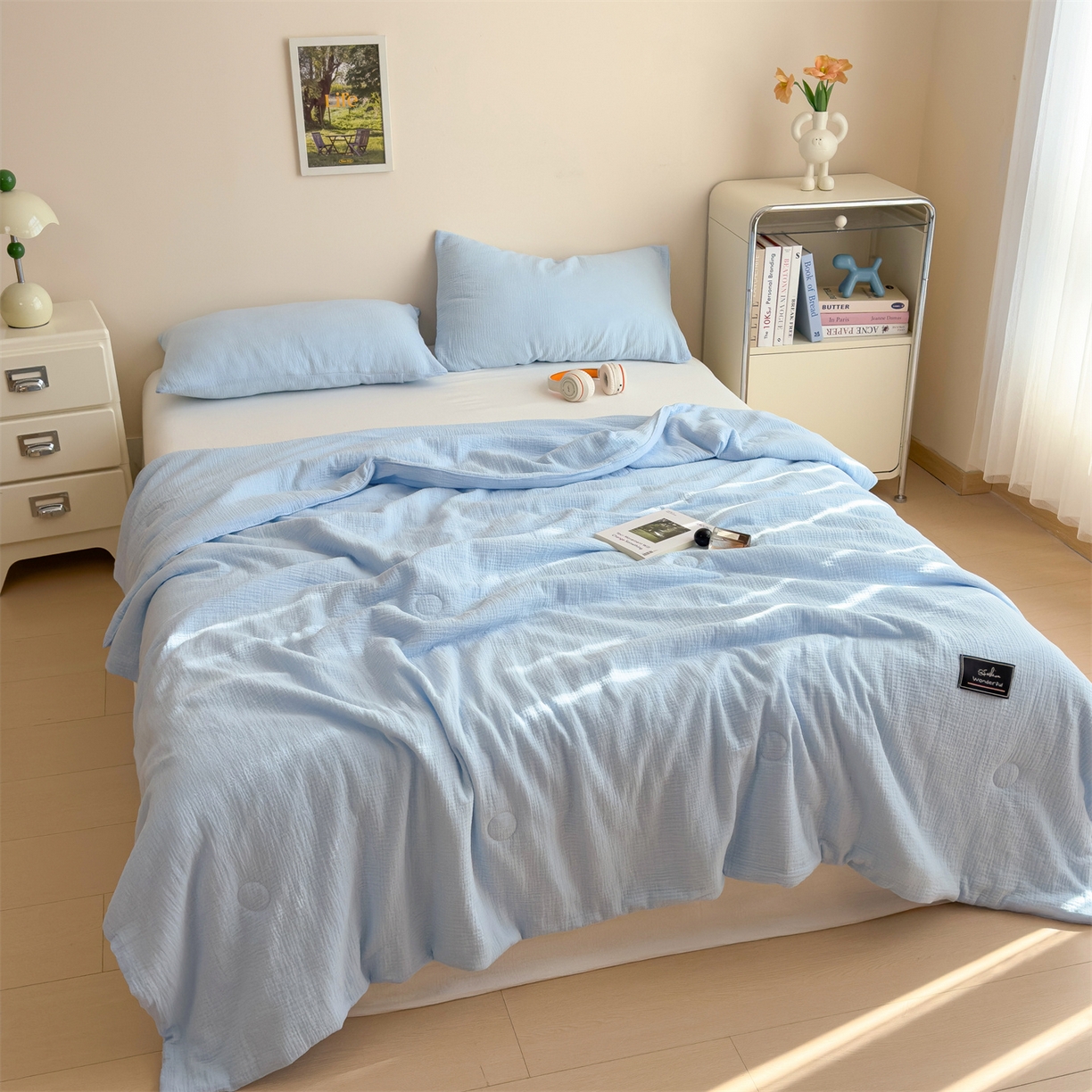 91家纺网 家纺一手货源 找家纺 （总）布凡家居 2026新款A类母婴级全棉皱皱纱大豆夏被夏凉被空调被