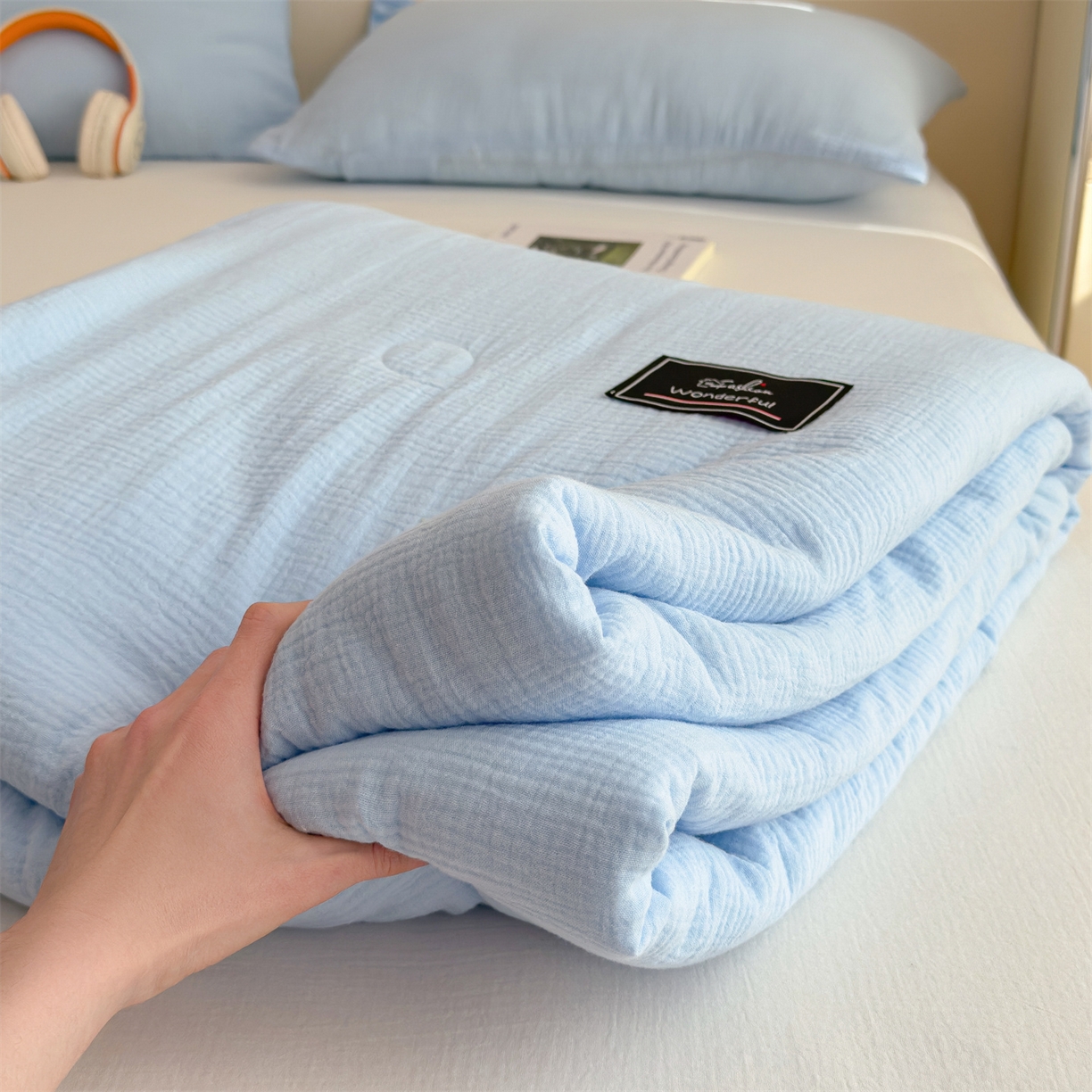 91家纺网 家纺一手货源 找家纺 （总）布凡家居 2026新款A类母婴级全棉皱皱纱大豆夏被夏凉被空调被