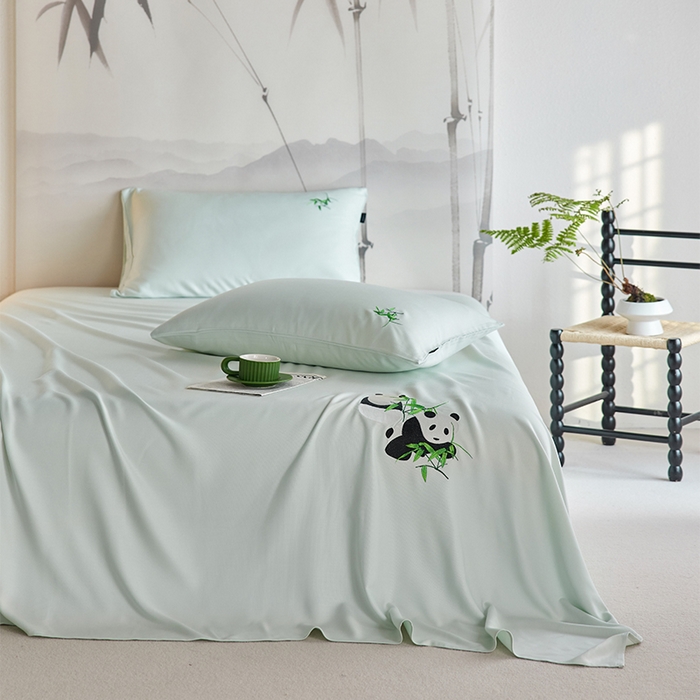 91家纺网 家纺一手货源 找家纺 （总）春皖家纺 2026新款A类竹纤维绣花床单凉席系列-风格2