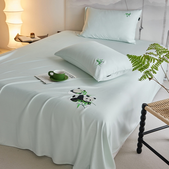 91家纺网 家纺一手货源 找家纺 （总）春皖家纺 2026新款A类竹纤维绣花床单凉席系列-风格2