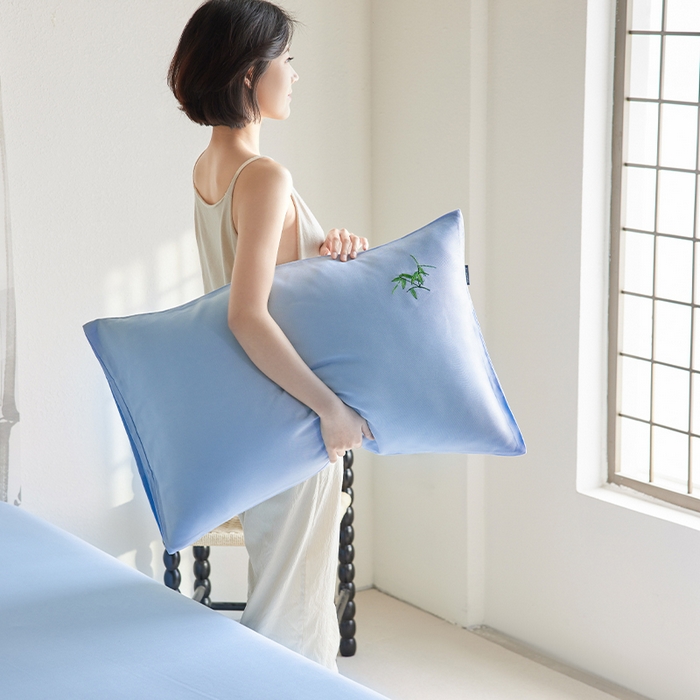 91家纺网 家纺一手货源 找家纺 春皖家纺 2026新款A类竹纤维绣花床单凉席系列-风格2 流星蓝