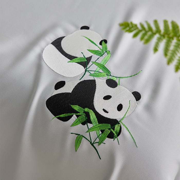 91家纺网 家纺一手货源 找家纺 春皖家纺 2026新款A类竹纤维绣花床单凉席系列-风格2 雅岩灰