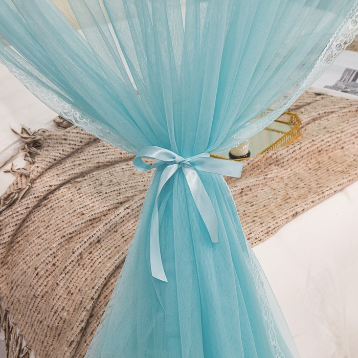 91家纺网 家纺一手货源 找家纺 （总）梦尔佳蚊帐 2026新款浪漫双层花边蝴蝶结导轨蚊帐-花香其乐