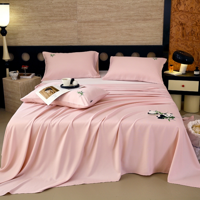 91家纺网 家纺一手货源 找家纺 （总）春皖家纺 2026新款A类竹纤维绣花床单凉席系列-风格1